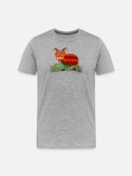 Cow - Men's Premium Organic T-Shirt - heather grey