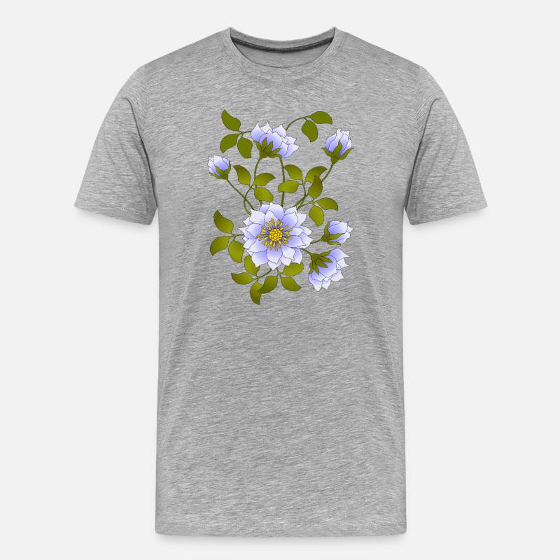 Blumen - Männer Premium Bio T-Shirt - Grau meliert