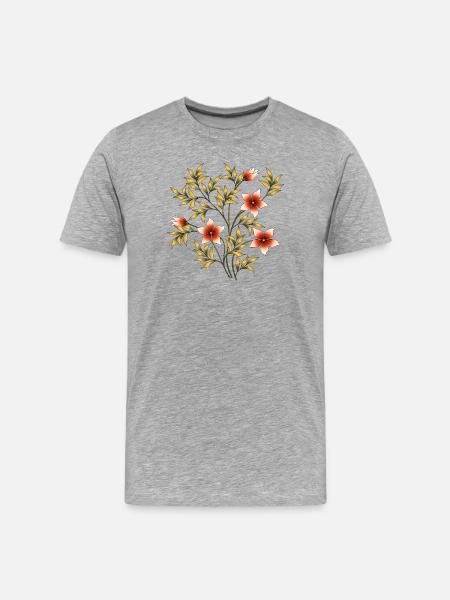Blumen - Männer Premium Bio T-Shirt - Grau meliert