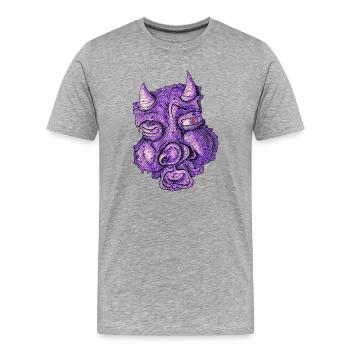 Purple devil - Men's Premium Organic T-Shirt - heather grey - Front - Damien (186cm)