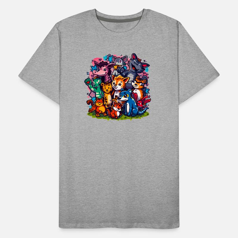 Cartoonfarben der Tiergruppe Männer Premium Bio T-Shirt
