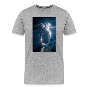 Diamond Ring Gleam - Men's Premium Organic T-Shirt - heather grey - Front - Damien (186cm)