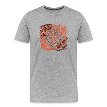 Infernal Hooded Clown - Men's Premium Organic T-Shirt - heather grey - Front - Damien (186cm)