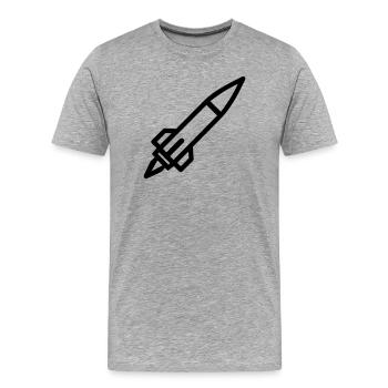 Rakete - Männer Premium Bio T-Shirt - Grau meliert - Vorne - Damien (186cm)