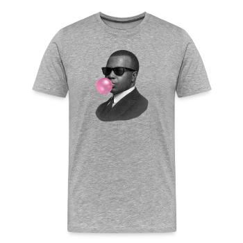 Scott Joplin mit Sonnenbrille und Kaugummi - Männer Premium Bio T-Shirt - Grau meliert - Vorne - Damien (186cm)