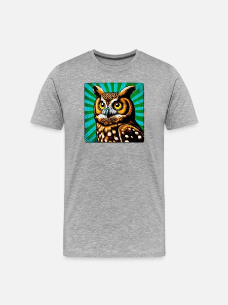 owl - Men's Premium Organic T-Shirt - heather grey