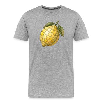 Mosaïque de citron - Idée de cadeau méditerranéen frais - T-shirt bio Premium Homme - gris chiné - Devant - Damien (186cm)