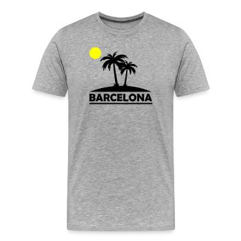 Plage de Barcelone - T-shirt bio Premium Homme - gris chiné - Devant - Damien (186cm)