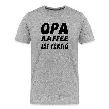 Opa - Männer Premium Bio T-Shirt - Grau meliert - Vorne - Damien (186cm)