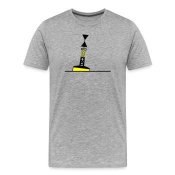 Tonne - Boje Nordsee Segeln Ostsee Maritim - Männer Premium Bio T-Shirt - Grau meliert - Vorne - Damien (186cm)