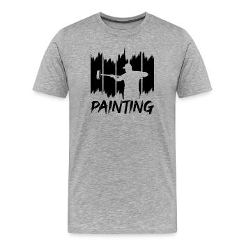 Painting the house - Men's Premium Organic T-Shirt - heather grey - Front - Damien (186cm)