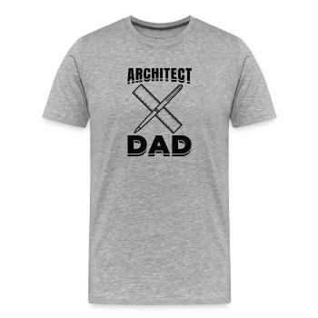 Architecture Papa - T-shirt bio Premium Homme - gris chiné - Devant - Damien (186cm)