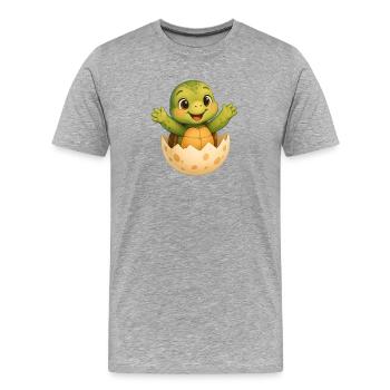Small turtle hatching - Men's Premium Organic T-Shirt - heather grey - Front - Damien (186cm)