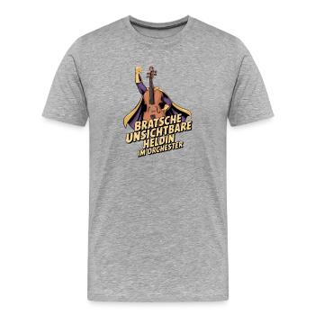 Bratsche - Unsichtbare Heldin Im Orchester - Männer Premium Bio T-Shirt - Grau meliert - Vorne - Damien (186cm)