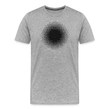 Conception du cercle pixelisé - T-shirt bio Premium Homme - gris chiné - Devant - Damien (186cm)