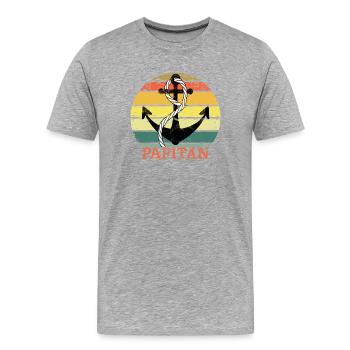 Lustiges Papa T-Shirt mit Anker Motiv zum Vatertag - Männer Premium Bio T-Shirt - Grau meliert - Vorne - Damien (186cm)