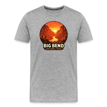 Big Bend National Park Sunset Motif - Men's Premium Organic T-Shirt - heather grey - Front - Damien (186cm)