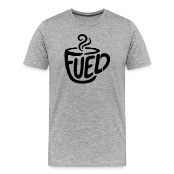 Coffee Fuel - Men's Premium Organic T-Shirt - heather grey - Front - Damien (186cm)