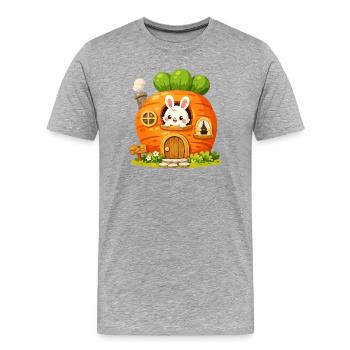 La Maison de la Carotte avec le Lapin - T-shirt bio Premium Homme - gris chiné - Devant - Damien (186cm)