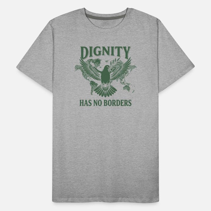 Human Rights Retro Dignity Has No Border Statement Männer Premium Bio T-Shirt