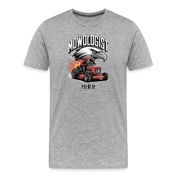 Course de tracteurs à pelouse Course de tondeuses à gazon - T-shirt bio Premium Homme - gris chiné - Devant - Damien (186cm)