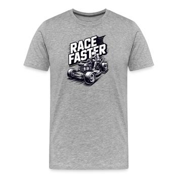 Course de tracteurs à pelouse Course de tondeuses à gazon - T-shirt bio Premium Homme - gris chiné - Devant - Damien (186cm)