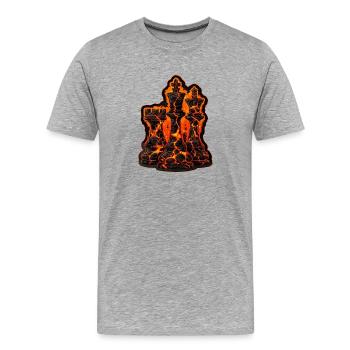 T-shirt Chess Lava Pieces pour hommes - T-shirt bio Premium Homme - gris chiné - Devant - Damien (186cm)