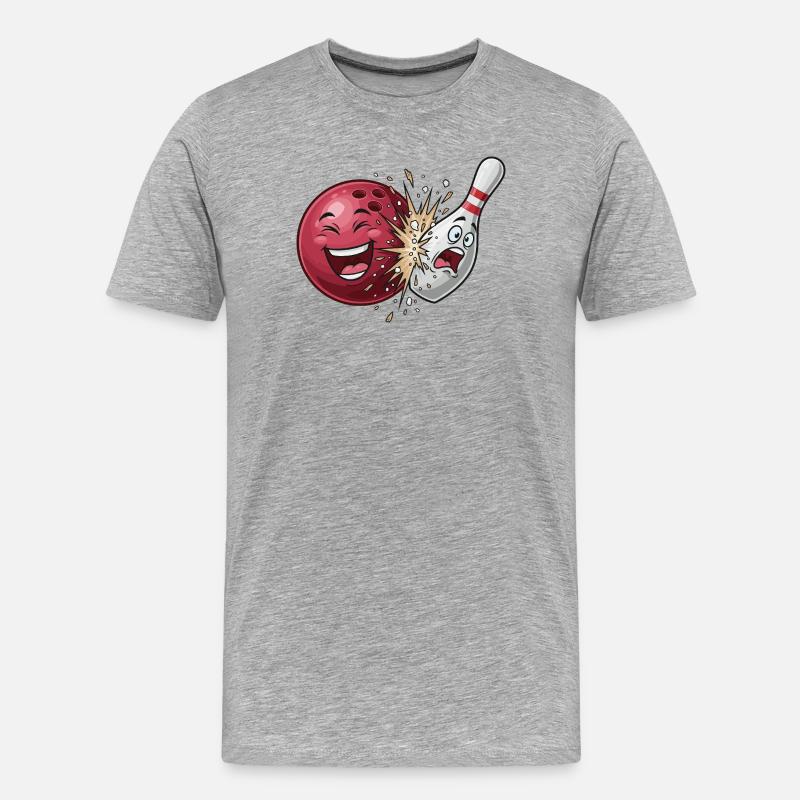 Kugelknaller: Bowling Clash - Männer Premium Bio T-Shirt - Grau meliert