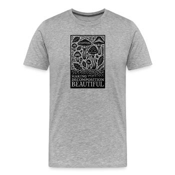 Schöner Zerfall | Pilze Dekomposition - Männer Premium Bio T-Shirt - Grau meliert - Vorne - Damien (186cm)