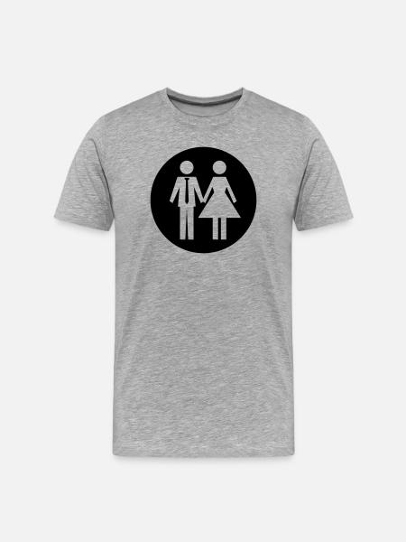 Paar Ehe Couple - Männer Premium Bio T-Shirt - Grau meliert