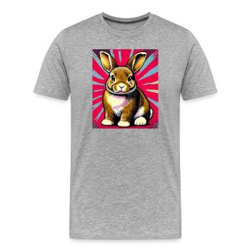 rabbit - Men's Premium Organic T-Shirt - heather grey - Front - Damien (186cm)