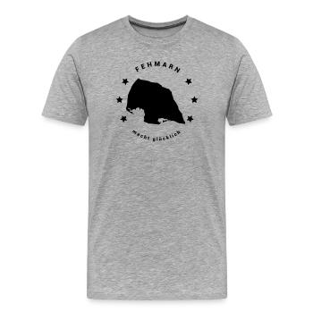 Fehmarn - Insel Ostsee Maritim Nordsee Meer - Männer Premium Bio T-Shirt - Grau meliert - Vorne - Damien (186cm)