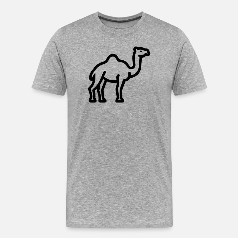 Kamel - Männer Premium Bio T-Shirt - Grau meliert