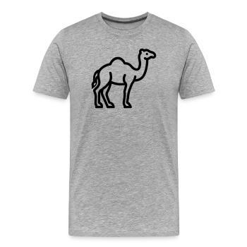 chameau - T-shirt bio Premium Homme - gris chiné - Devant - Damien (186cm)