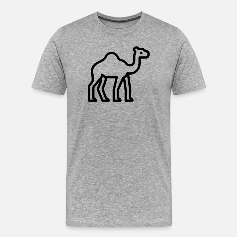 Kamel - Männer Premium Bio T-Shirt - Grau meliert
