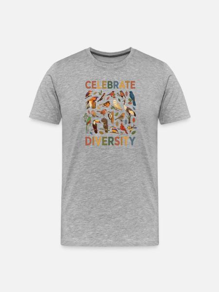 Bird Diversity Nature Diversity Gift - Men's Premium Organic T-Shirt - heather grey