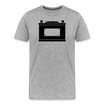 Autobatterie - Männer Premium Bio T-Shirt - Grau meliert - Vorne - Damien (186cm)