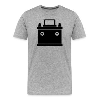 Autobatterie - Männer Premium Bio T-Shirt - Grau meliert - Vorne - Damien (186cm)
