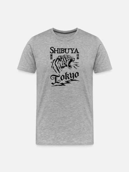Shibuya Tokyo Tiger - Men's Premium Organic T-Shirt - heather grey