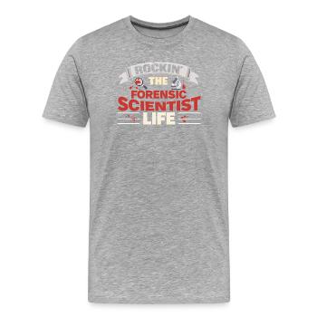 Rockin Le Scientifique Médico-Légal Vie Vie Quotidienne - T-shirt bio Premium Homme - gris chiné - Devant - Damien (186cm)