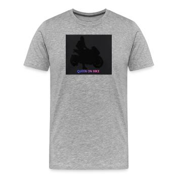 Reine à moto - T-shirt bio Premium Homme - gris chiné - Devant - Damien (186cm)
