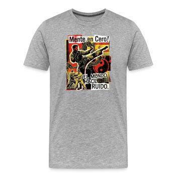 Artes Marciales Yin Y Yang - Männer Premium Bio T-Shirt - Grau meliert - Vorne - Damien (186cm)