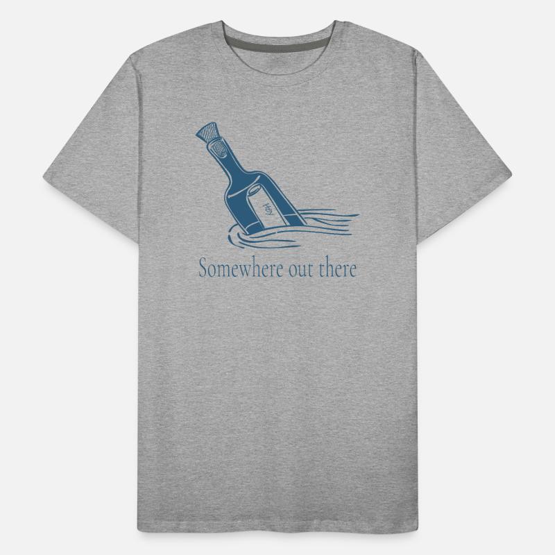 Quelque part dans la conception des messages en bouteille T-shirt bio Premium Homme