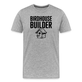 Birdhouse Builder - Men's Premium Organic T-Shirt - heather grey - Front - Damien (186cm)
