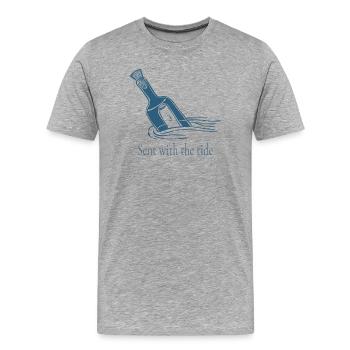 Sent With The Tide Ocean Bottle Design - Men's Premium Organic T-Shirt - heather grey - Front - Damien (186cm)