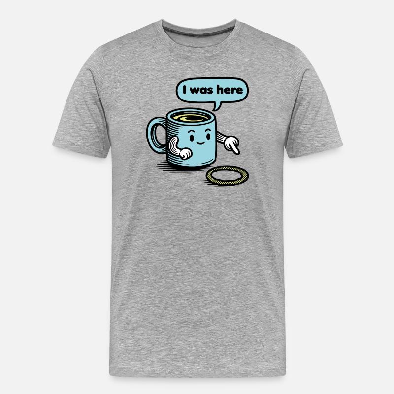 Lusitger Kaffee Spruch - Männer Premium Bio T-Shirt - Grau meliert