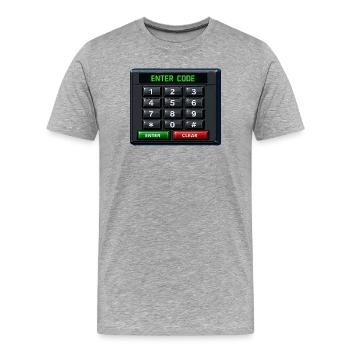 Geben Sie Code Keypad Neon ein - Männer Premium Bio T-Shirt - Grau meliert - Vorne - Damien (186cm)
