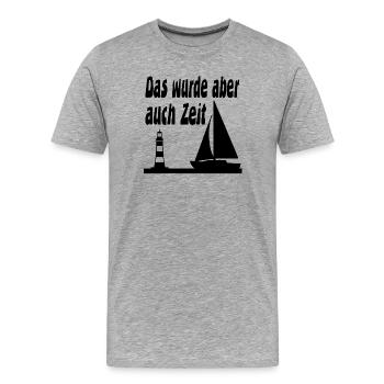 Segeln - Männer Premium Bio T-Shirt - Grau meliert - Vorne - Damien (186cm)