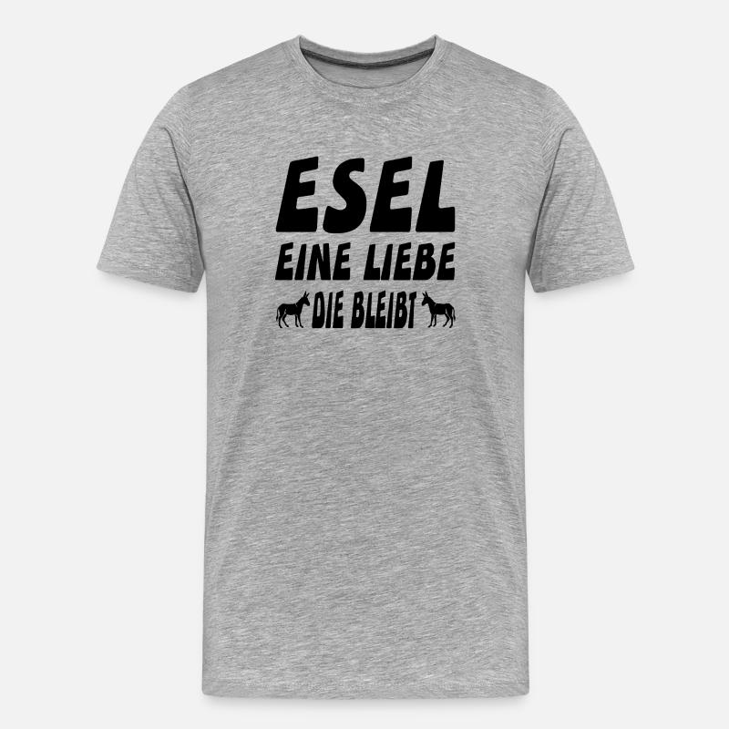 Esel - Männer Premium Bio T-Shirt - Grau meliert