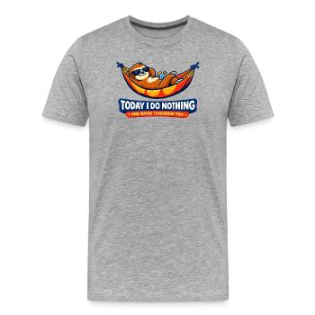 Journée paresseuse dans le hamac - T-shirt bio Premium Homme - gris chiné - Devant - Damien (186cm)